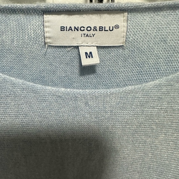 Bianco & Blue Cashmere Blend Boatneck Sweater Size M - Picture 4 of 6